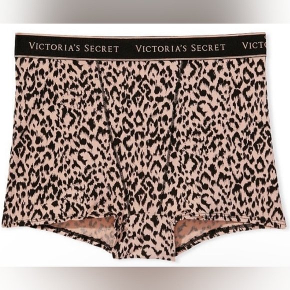 XL XXL Victoria's Secret Logo High Waist Boyshort Panty Leopard - Picture 1 of 1